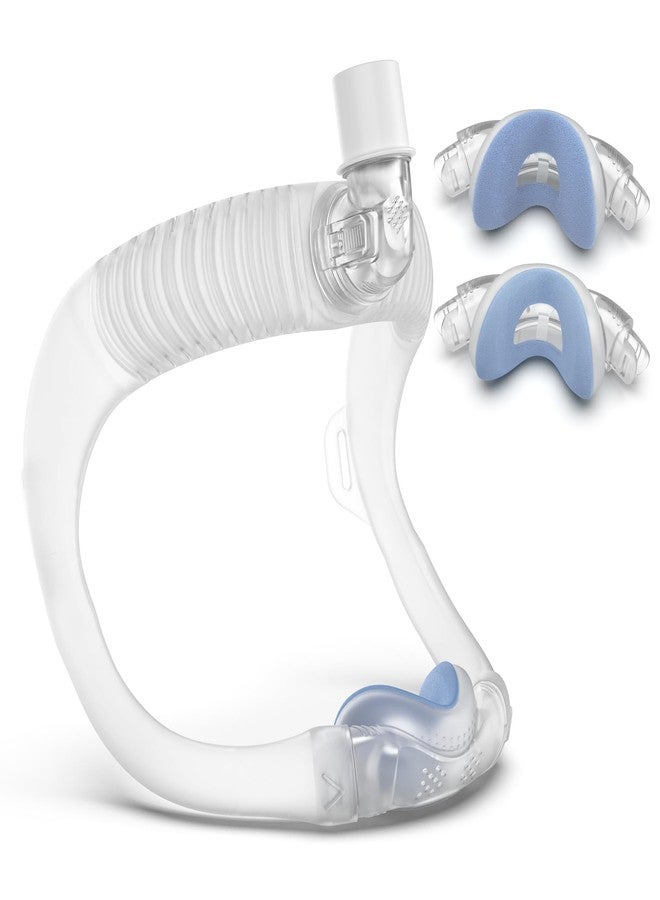 MEDICOLOR Upgraded Set for Airtouch N30i & Airfit N30i, with 2 Nasal Pillow Cushion (Fleece & Fabric), Frame & Elbow, Secure Seal Mask for Warm & Quiet Sleep, Easy to Use CPAP Supplies, No Headgear, Blue-Medium - Image 1